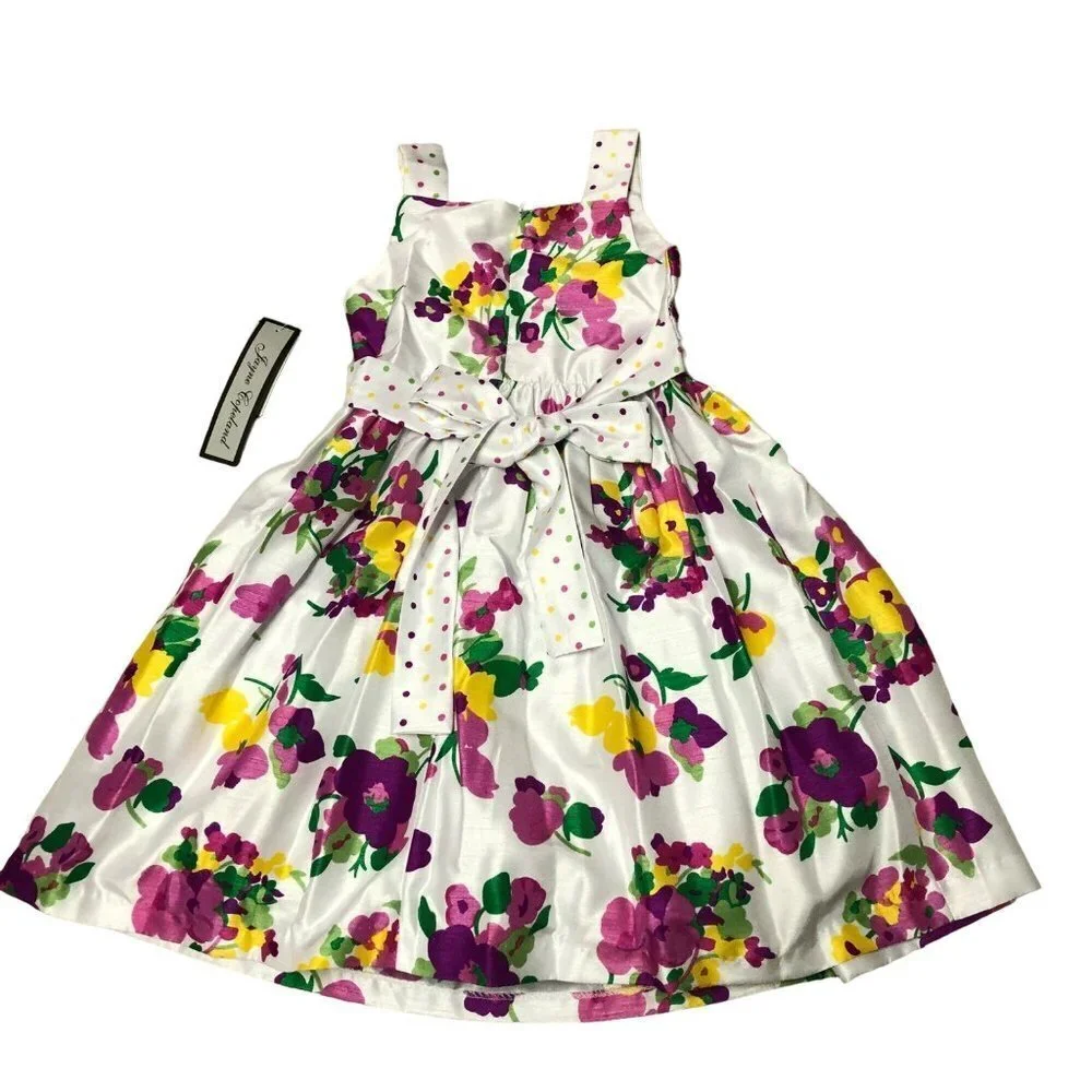 $68‎ JAYNE COPELAND GIRLS FLORAL DRESS SIZE 4 NEW WITH TAG